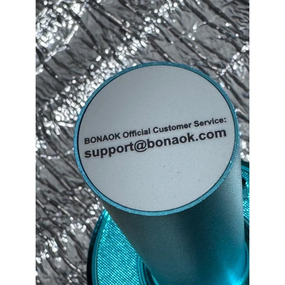 BONAOK Wireless Bluetooth Karaoke Microphone Metallic Blue Portable Speaker KTV